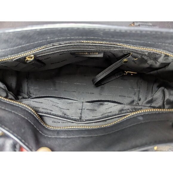 Michael Kors 30S3GLMS2L Selma Medium Top Zip Satchel Selma Black Handbag 13in - Picture 5 of 14